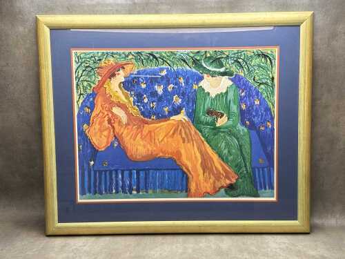 Barbara A. Wood, Orange Dress, A/P. Offset lithographic print on paper