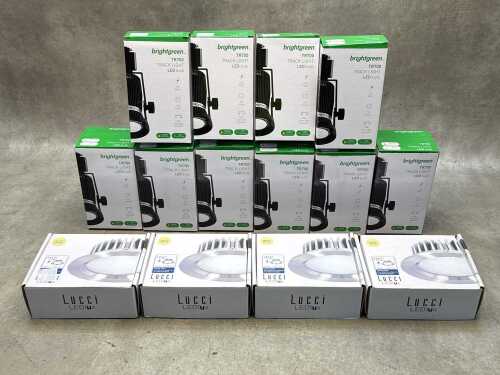 Group of new boxed lighting, including Downlight kits
