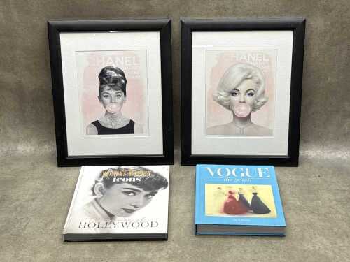 Fashion design reference books , including Vogue