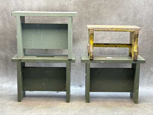 Four timber stools
