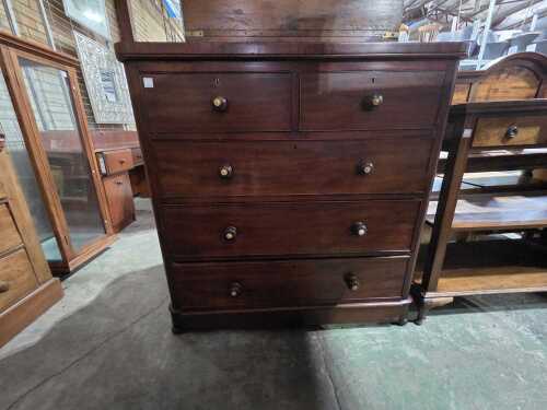 Mahogany five-drawer chest