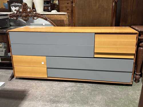 Mid-Century Two-Tone Lowline Chest of Drawers