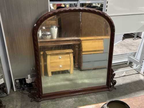 Antique overmantel mirror