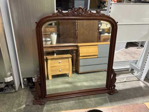 Antique overmantel mirror
