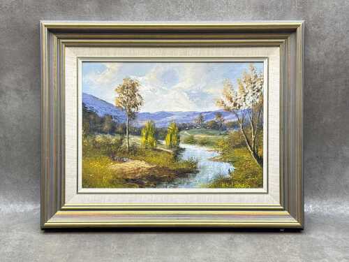 H. Kuljurgies, Yackandandah Landscape. Oil painting on board