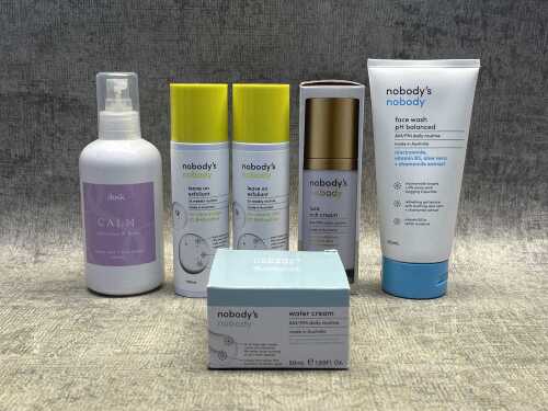 Group of Nobody's Nobody Beauty products