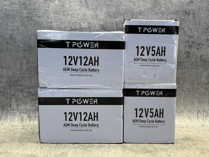 Four T Power AGM deep cycle batteries