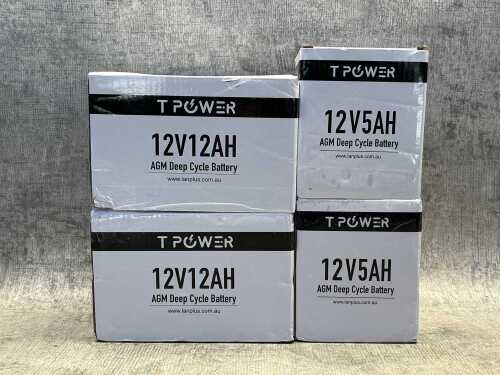 Four T Power AGM deep cycle batteries