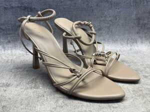 Aje strappy heels in neutral, size 40 - 3