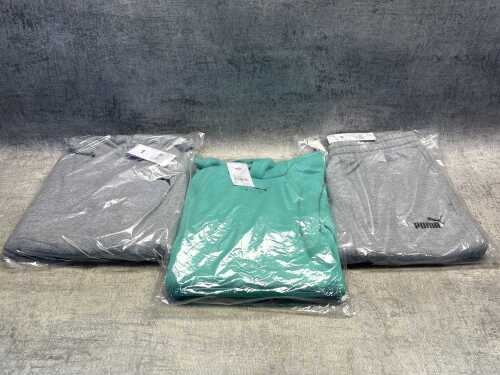 Two Puma hoodies & trackpants size M