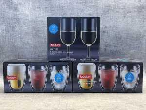 Three packs of Bodum glasses