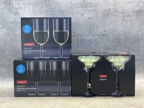 Three packs of Bodum Oktett glasses