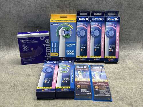 Group of Oral B brush heads