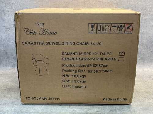 The Chic Home Samantha swivel dining chair