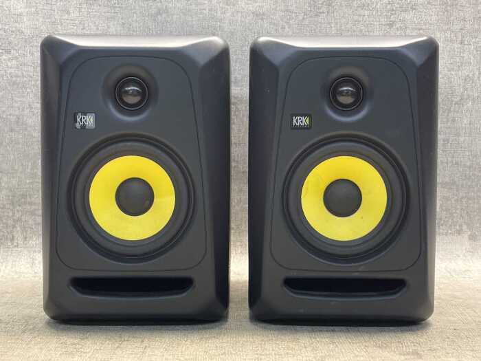 Two KRK Classic 5 studio monitors