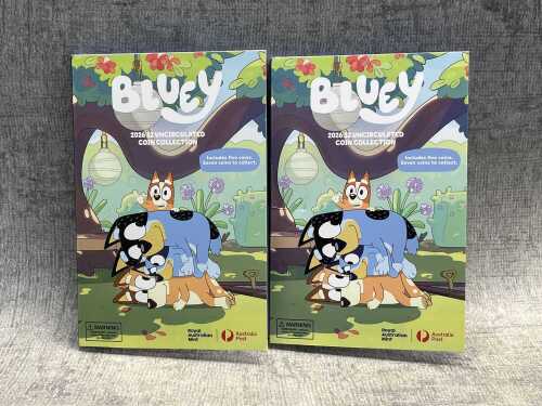 Two packs of Bluey collector coins