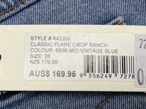 Rolla's classic flare crop ranch jeans size 28 - 4