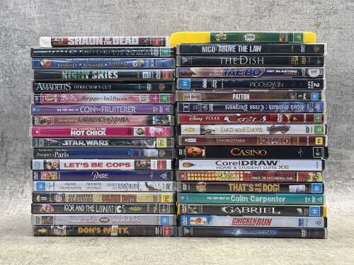 Group of DVDs