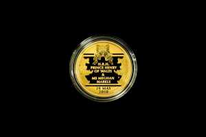 2018 Royal Wedding of Prince Henry of Wales & Meghan Markle, $25 0.999 gold proof coin, 7.77 grams