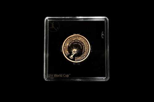 2018 FIFA World Cup Russia Official Licensed $25 0.999 gold proof coin, 7.77 grams