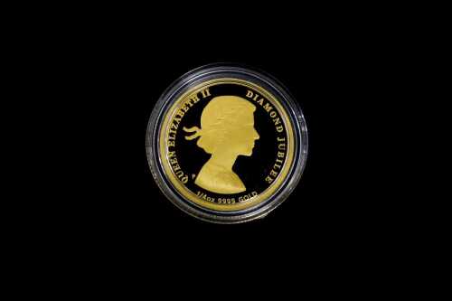 2012 Diamond Jubilee H.M. Elizabeth II $25 0.999 gold proof coin, 1/4 troy ounce