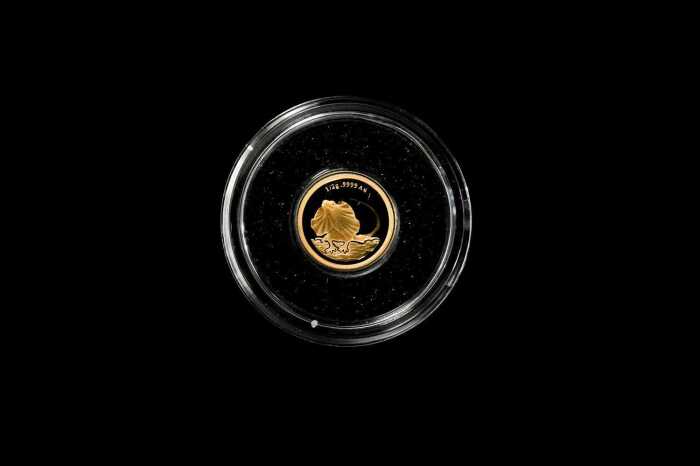 2013 Frilled Neck Lizard $2 0.999 gold proof coin, 0.5 grams