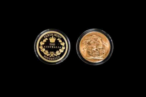 1919 and 2019 0.9167 gold sovereign Centenary pair. 15.96 grams total