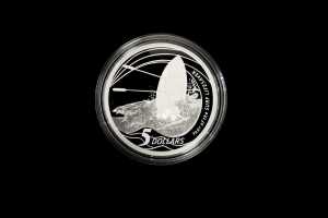2007 Year of the Surf Lifesaver $5 0.999 silver proof coin, 36.31 grams