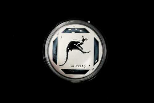2013 Australian Road Signs Series Kangaroo $1 0.999 silver frosted uncirculated coin, 1 troy ounce