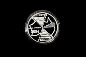 2004 Adelaide to Darwin Railway $5 0.999 silver proof coin, 1 troy ounce