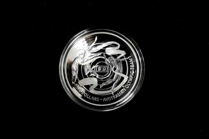 2020 Australian Olympic Team $5 0.999 silver proof domed coin, 1 troy ounce