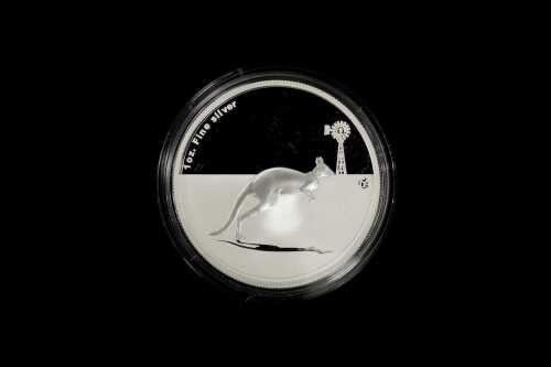 2012 Kangaroo in Outback F15 Privy Mark $1 0.999 silver proof coin, 1 ounce