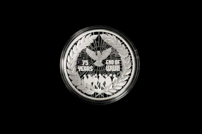 2020 75th Anniversary of the End of WWII $1 0.999 silver proof coin, 1 troy ounce