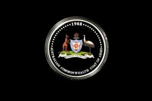 2008 Australian Commonwealth Coat of Arms $1 0.999 silver proof coin, 1 troy ounce - 2
