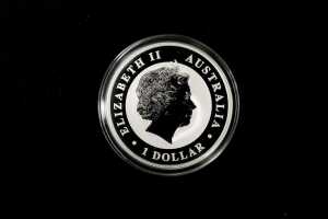 2014 World Money Fair Coloured Kangaroo $1 0.999 silver coin, 1 troy ounce - 2