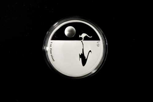 2009 Kangaroo at Sunset $1 0.999 silver proof coin, 1 troy ounce