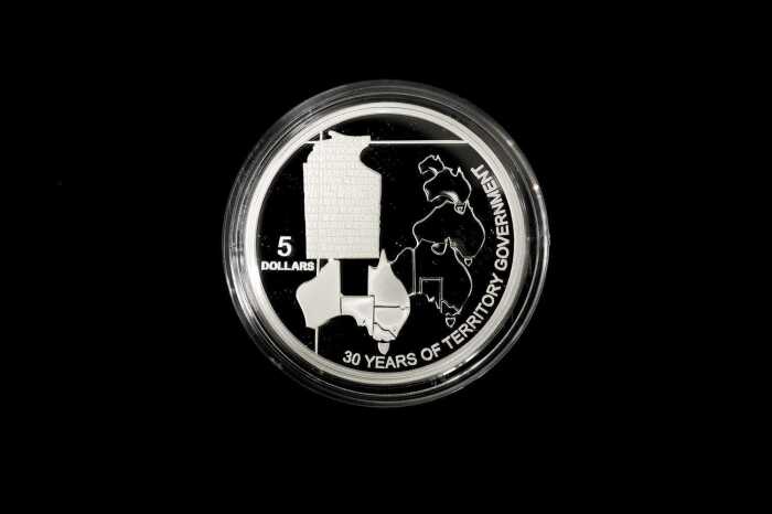 2008 Northern Territory 30 Years of Government $5 fine 0.999 silver proof coin, 36.31 grams