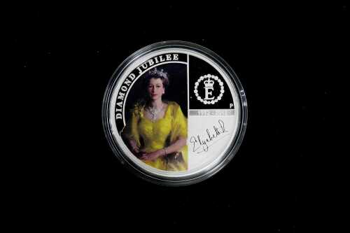 2012 HM Queen Elizabeth II Diamond Jubilee $1 0.999 silver proof coin, 1 troy ounce