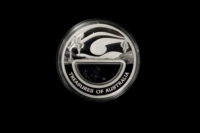 2007 Treasures of Australia Sapphires $1 0.999 silver proof coin, 1 troy ounce