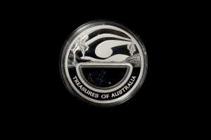 2007 Treasures of Australia Sapphires $1 0.999 silver proof coin, 1 troy ounce