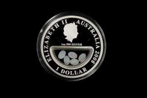 2008 Treasures of Australia Opals $1 0.999 silver proof coin, 1 troy ounce - 2