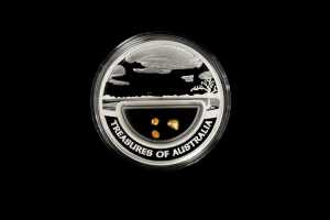 2010 Treasures of Australia Gold $1 0.999 silver proof coin, 1 troy ounce