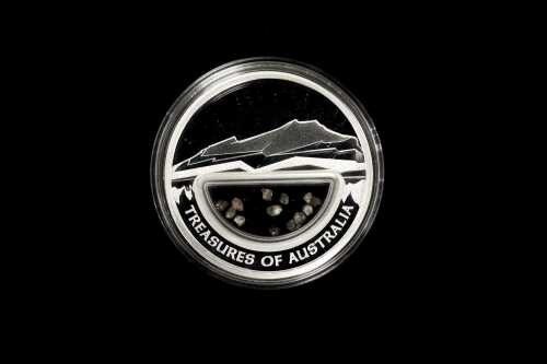 2009 Treasures of Australia Diamonds $1 0.999 silver proof coin, 1 troy ounce