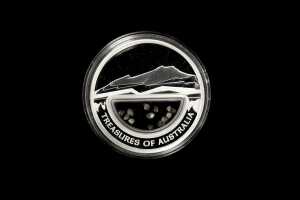 2009 Treasures of Australia Diamonds $1 0.999 silver proof coin, 1 troy ounce
