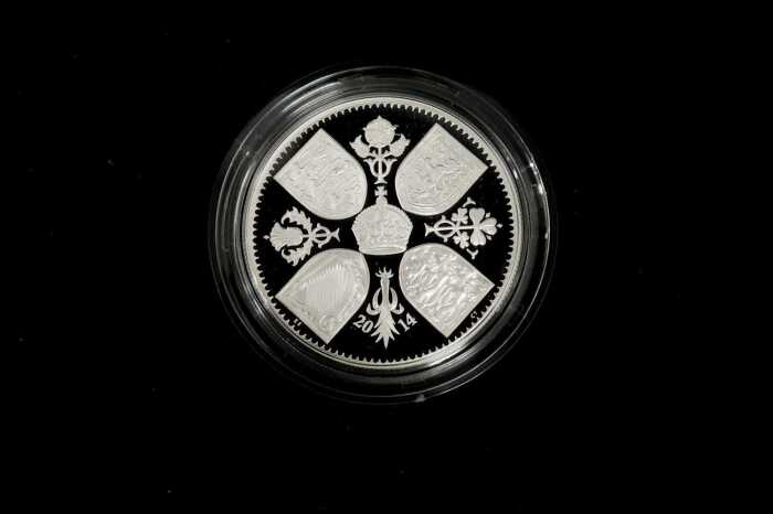 2014 First Birthday of HRH Prince George of Cambridge UK &pound;5 0.925 silver proof coin, 28.28 grams