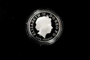2014 First Birthday of HRH Prince George of Cambridge UK &pound;5 0.925 silver proof coin, 28.28 grams - 2