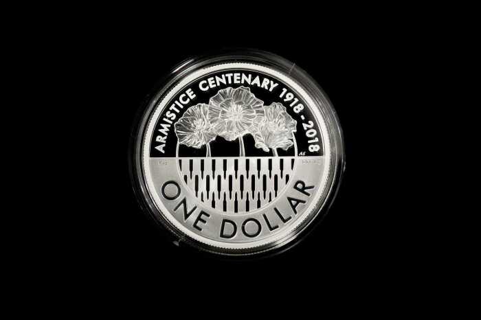 2018 Armistice Centenary $1 fine 0.999 silver proof coin, 1 troy ounce