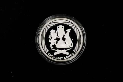 2007 Ashes $5 0.999 silver proof coin, 36.31 grams