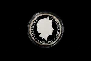 2007 Ashes $5 0.999 silver proof coin, 36.31 grams - 2