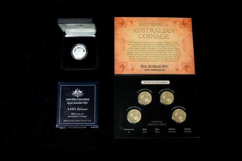 2010 100 Years of Australian Coinage coin set including a 0.999 silver coin, 11.66 grams